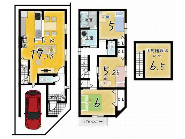 【参考プラン】 | 山科区東野竹田　売地（建築条件付き）