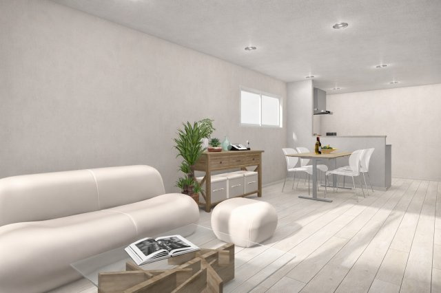 南庄所町Bプラン　建築条件付土地の完成予想図|―LDK16.22帖パース― 新築参考プラン：建物1699万円、建物面積91.24m2