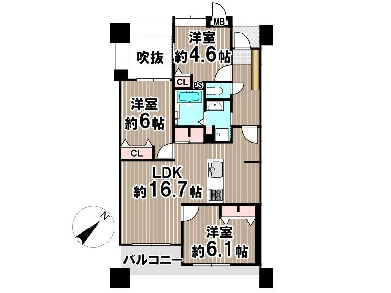 アクロス博多セントラルパークの間取り|※間取り図と現況が異なる場合には、現況を優先いたします。