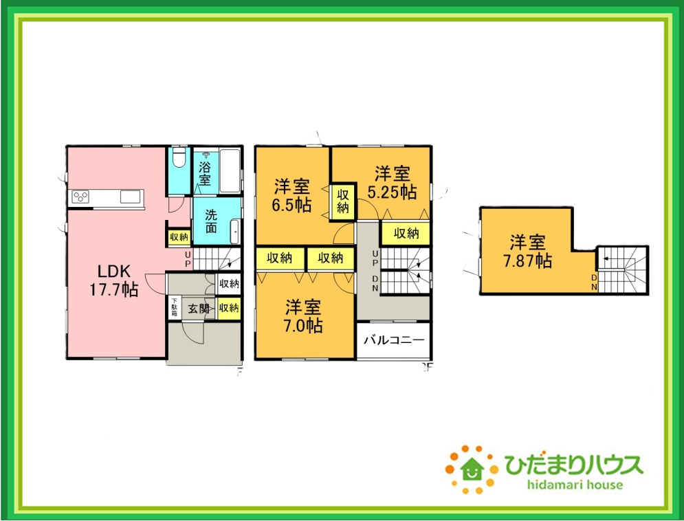 Grace Living 日立｜東大沼町3丁目　中古戸建の間取り|お子様が元気に遊べる広々としたリビングです。
屋根裏部屋がある為、お子様の秘密基地や、作業スペース等