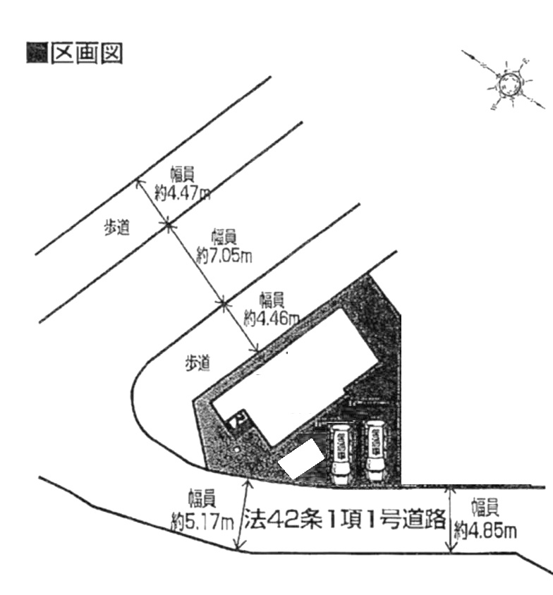 大津市真野１丁目中古住宅の土地図