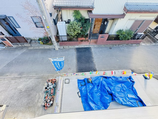 柏市今谷上町新築戸建【光ケ丘小学校：5分】の展望|バルコニーより南側眺望・南道路で日当たり良好♪