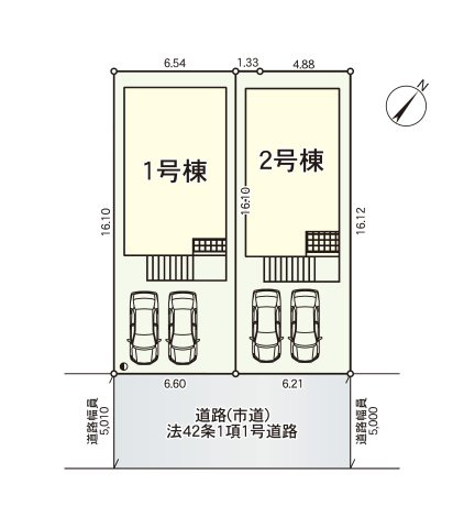 福岡市東区雁の巣1丁目第12-2棟（2号棟）の区画図|配置図（2号棟）