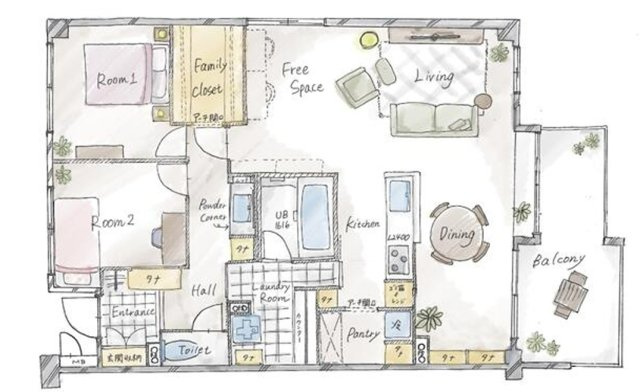 ハウスオブリザ北円山の間取り