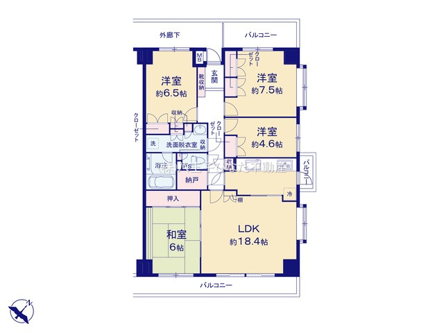 『八王子市マンション』八王子北野台パークホームズ【仲介手数料無料】　八王子市打越町1159-1の間取り|～仲介手数料無料☆八王子ひなた不動産～八王子北野台パークホームズ