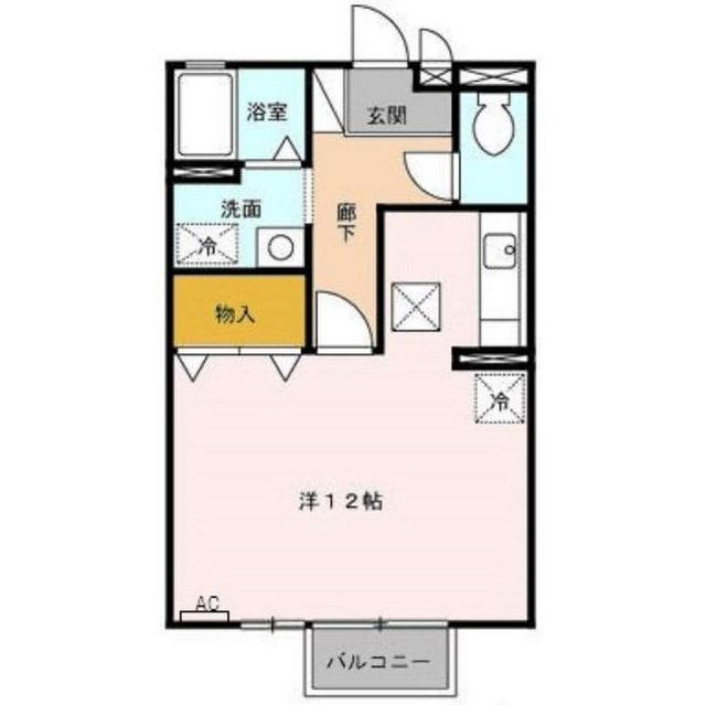 各務原市蘇原花園町１丁目のアパートの間取り