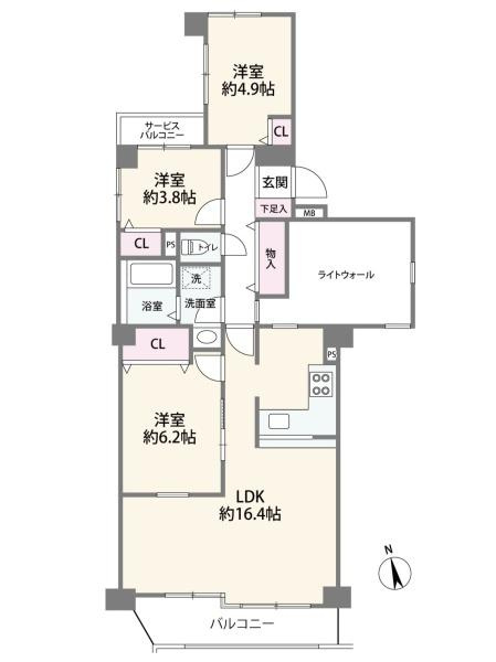 ライオンズマンション鶴ヶ峰ガーデンの間取り