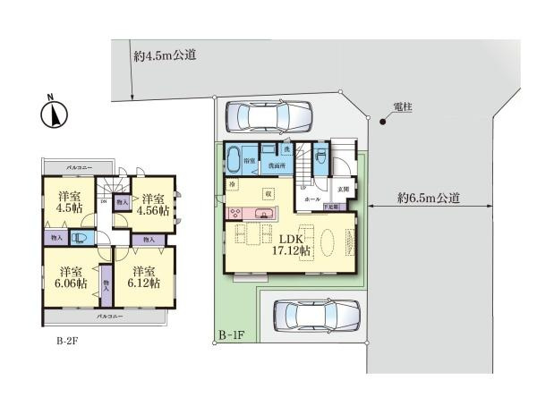横浜市港北区下田町３丁目の新築一戸建の間取り