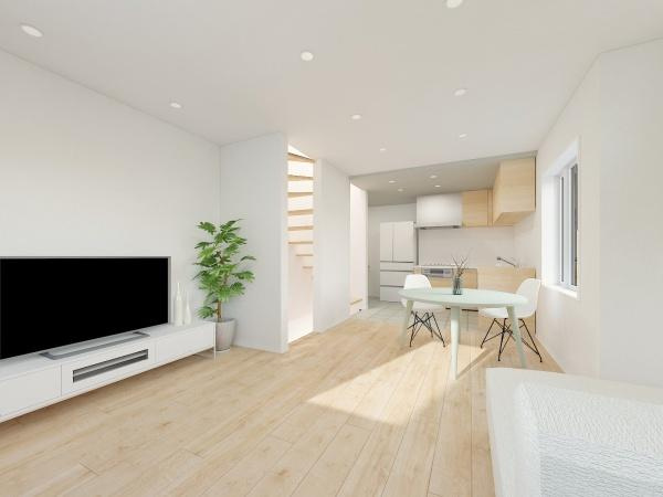 横浜市戸塚区上倉田町の新築一戸建の完成予想図|リビングイメージパース