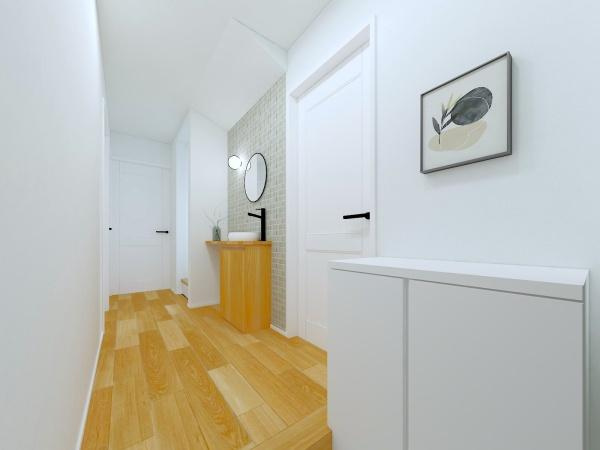 横浜市神奈川区白幡西町の新築一戸建の完成予想図|玄関ホールイメージパース