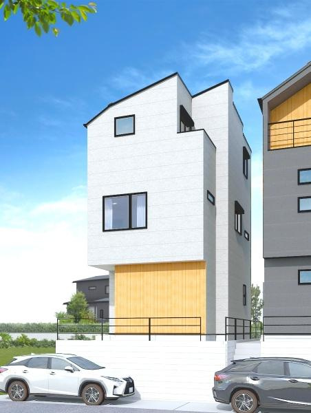 横浜市戸塚区上倉田町の新築一戸建の外観|建物外観イメージパース