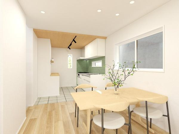 横浜市戸塚区上倉田町の新築一戸建の完成予想図|リビングイメージパース