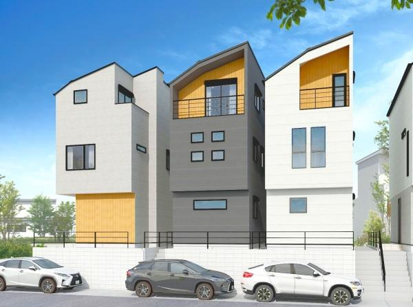 横浜市戸塚区上倉田町の新築一戸建の外観|建物外観イメージパース