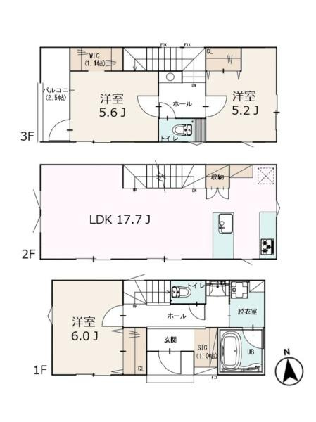 横浜市戸塚区上倉田町の新築一戸建の間取り|間取図