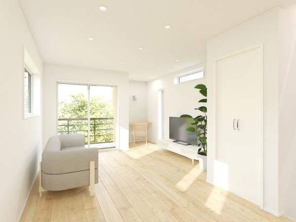 横浜市戸塚区上倉田町の新築一戸建の完成予想図|リビングイメージパース