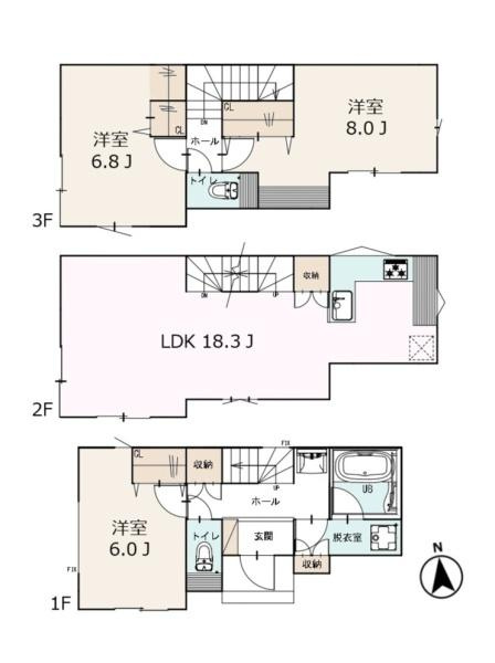 横浜市戸塚区上倉田町の新築一戸建の間取り|間取図
