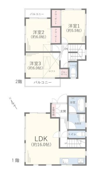 横須賀市武４丁目の中古一戸建の間取り