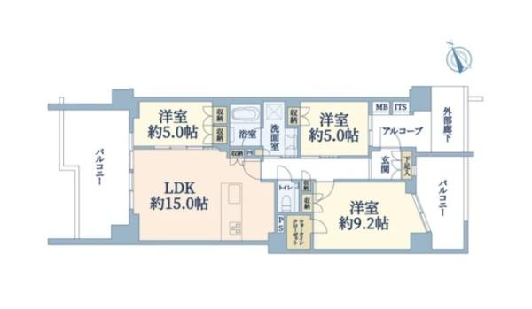 デュオヒルズ秋谷の間取り
