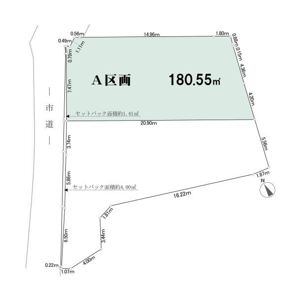 鎌倉市小町３丁目の売地の土地図