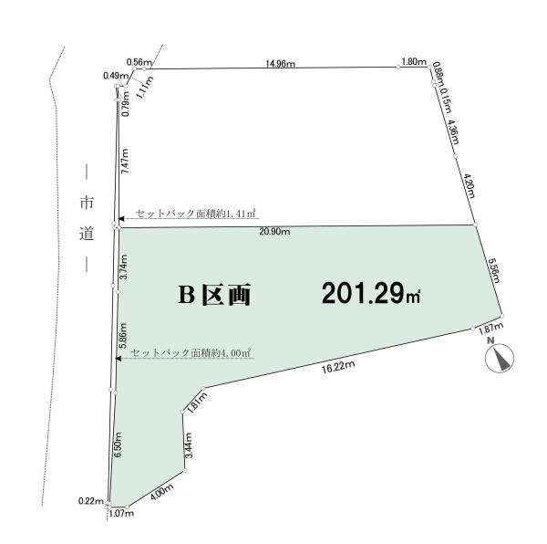 鎌倉市小町３丁目の売地の土地図