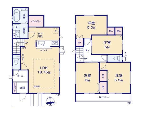 横浜市金沢区柴町の新築一戸建の間取り