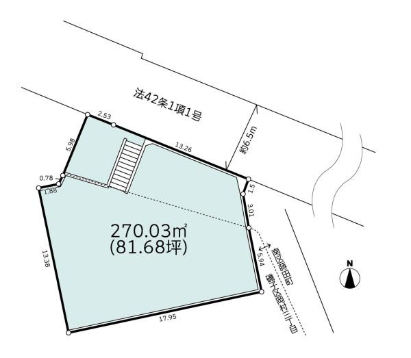 横浜市磯子区岡村３丁目の売地の土地図