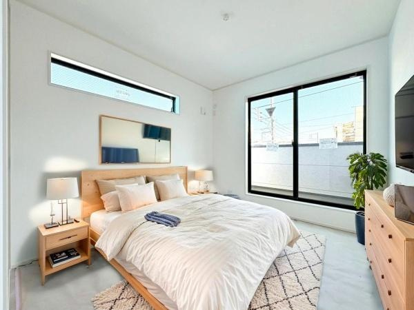 川崎市川崎区桜本２丁目の新築一戸建の寝室|※家具類はCGイメージです。