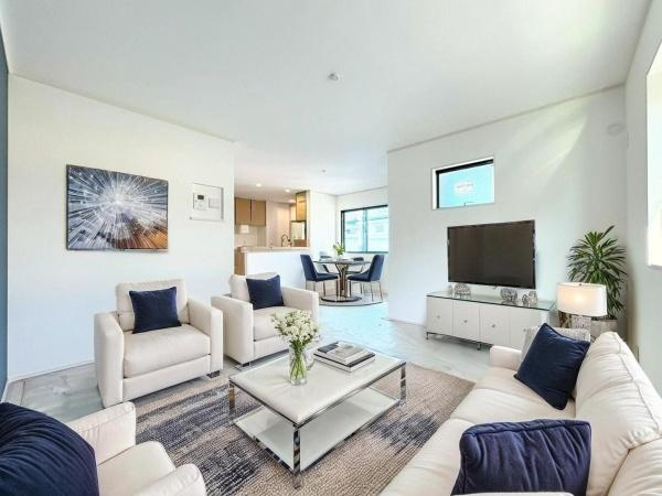 川崎市川崎区桜本２丁目の新築一戸建の居間・リビング|※家具類はCGイメージです。