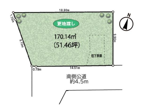 横浜市港南区日野南４丁目の売地の土地図