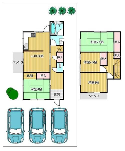 和歌山市善明寺　中古戸建の間取り