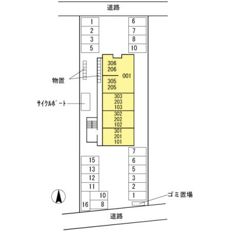 Villa HCSS(ｳﾞｨﾗｴｲﾁｼｰｴｽｴｽ)の区画図