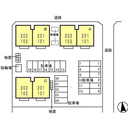 リビングタウン福　A棟の区画図