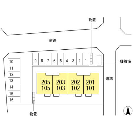 ソレールメゾンＡの区画図