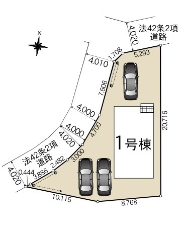 【仲介手数料無料】新築戸建　熊谷市原島1232-1（全1棟）の区画図