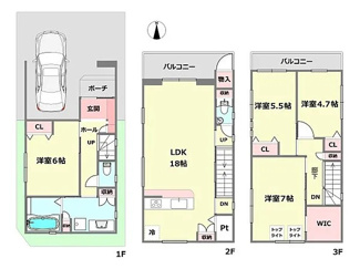 【間取り】 | 西宮市　甲子園口５丁目　新築戸建