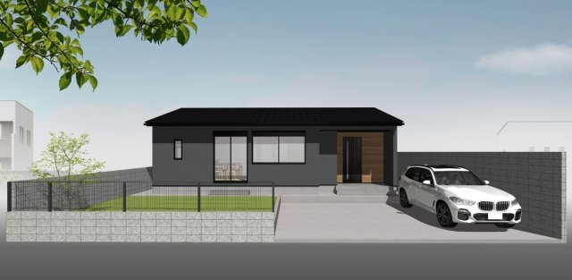 瀬戸東町3丁目　建築条件付き　売土地の外観パース|プラン例　建物面積　78.67㎡（約23.80坪）建物価格　2,250万円　土地建物　3,580万円