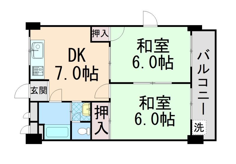 森南コーポの間取り