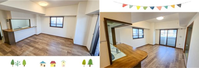 【内装】 | カウンターキッチンは、食事の後片付けや配膳がスムーズにできますよ♪
まずは１度内覧にいらしてみませんか◎