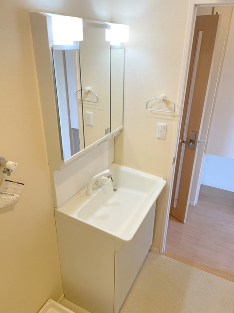 サン桂台の洗面所|シャンプードレッサーでスムーズに身支度