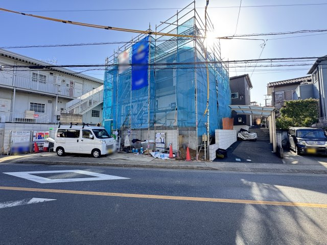 東村山市恩多町1丁目・全1棟　新築一戸建　～収納豊富～の外観|建築中写真（2026年2月19日撮影）