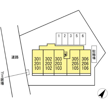 町田市能ヶ谷４丁目のアパートの区画図