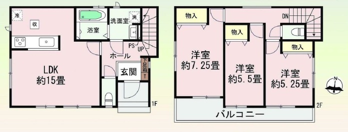 岡崎市本宿茜　新築分譲住宅　全1棟　A号棟の間取り