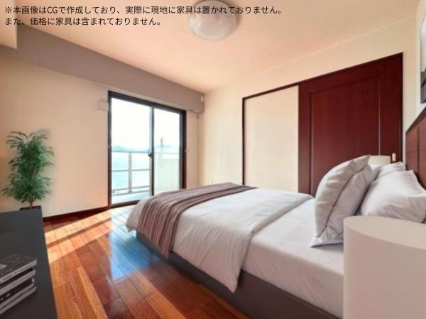 ロフティ羽屋の洋室|自然光が窓から差し込んできますので、スッキリとした明るい朝を迎えることが出来そうです♪
※本画像はCGで作成しており、実際に現地に家具は置かれておりません。また、価格に家具は含まれておりません。