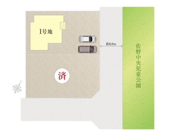 タマタウン丹生2　1号地の区画図