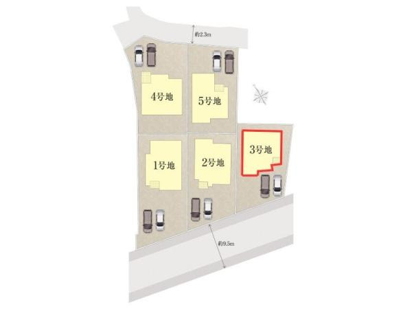 タマタウン鶴崎駅北　3号地の区画図|※図面と現況が異なる場合は現況を優先させていただきます。
