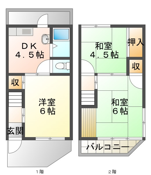 福田5丁目貸家の間取り