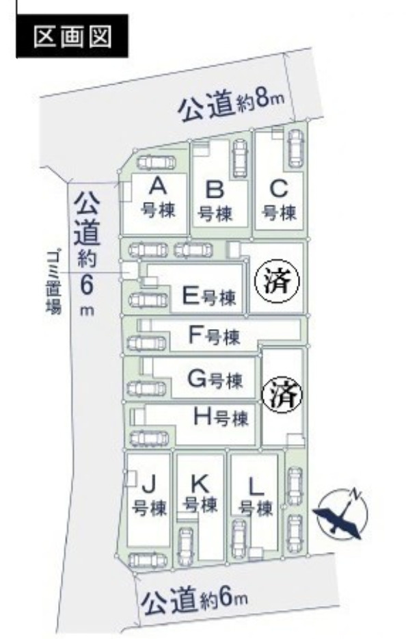 川口市芝宮根町　新築一戸建て　J号棟の区画図|J号棟