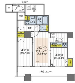 葛飾区金町６丁目の賃貸マンションの間取り