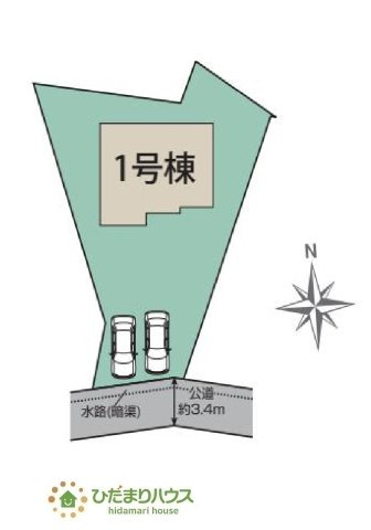 【区画図】 | 水戸市姫子1丁目　新築戸建 | カースペース並列2台分。