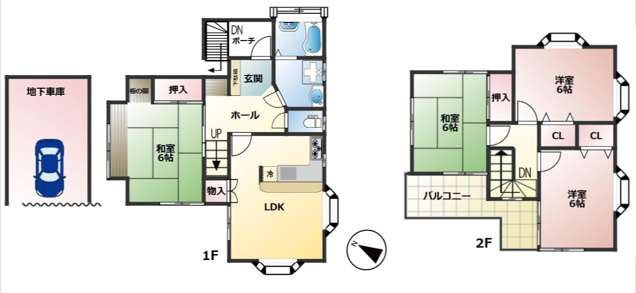 所沢市和ケ原2丁目中古戸建の間取り